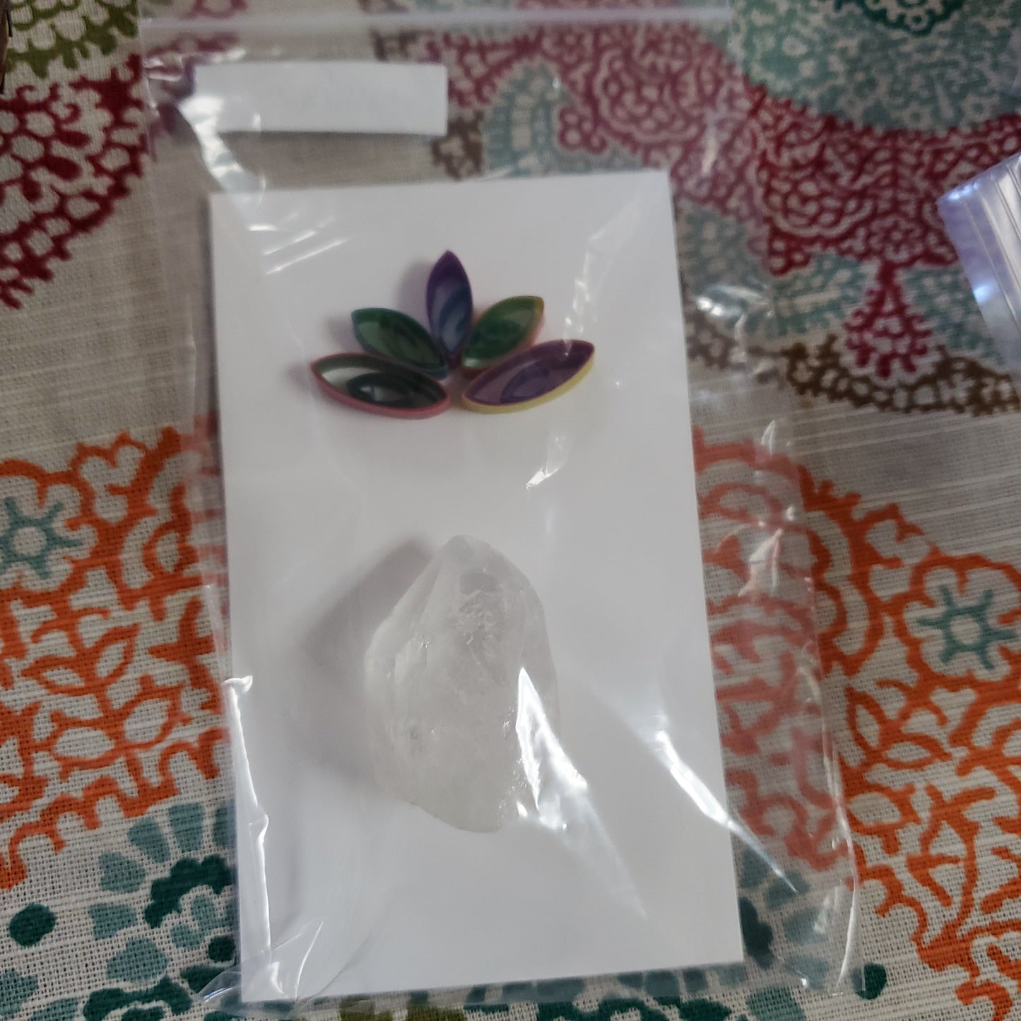 Quartz Tibetan Point with Lotus Card