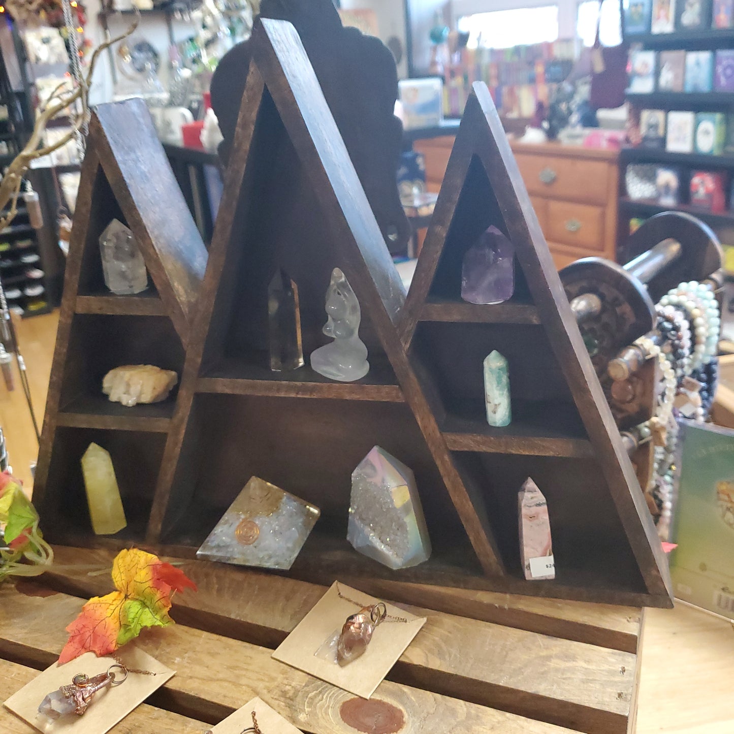 Wooden Wall Rack /shelf 3 Peaks approx. 16"