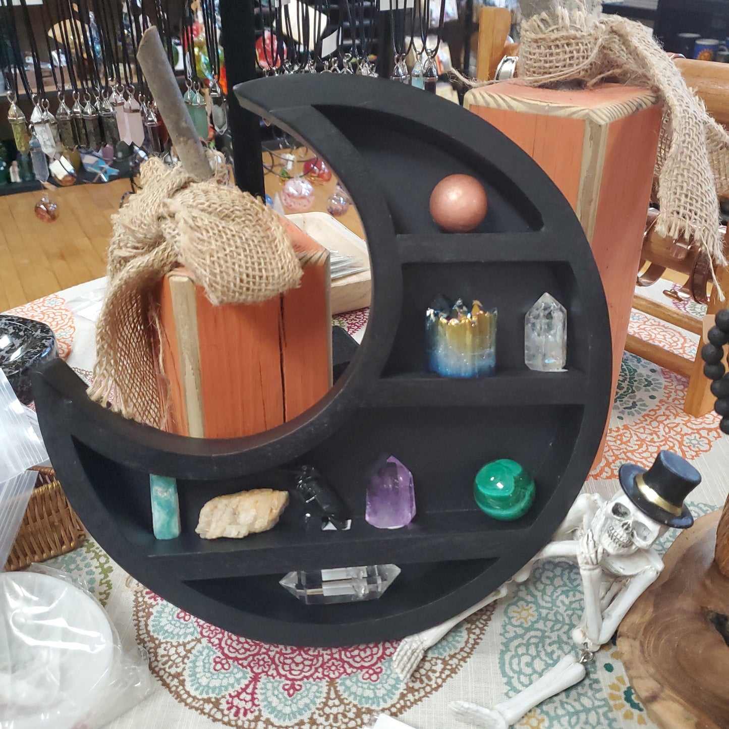 Wooden Wall Rack/ shelf Moon approx. 12"