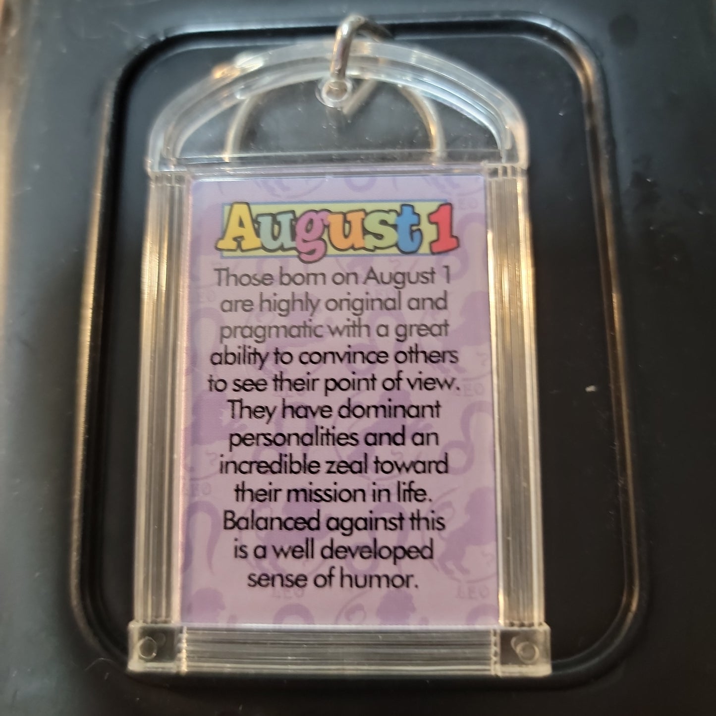 Vintage Birthday Meaning Key Chain July and August