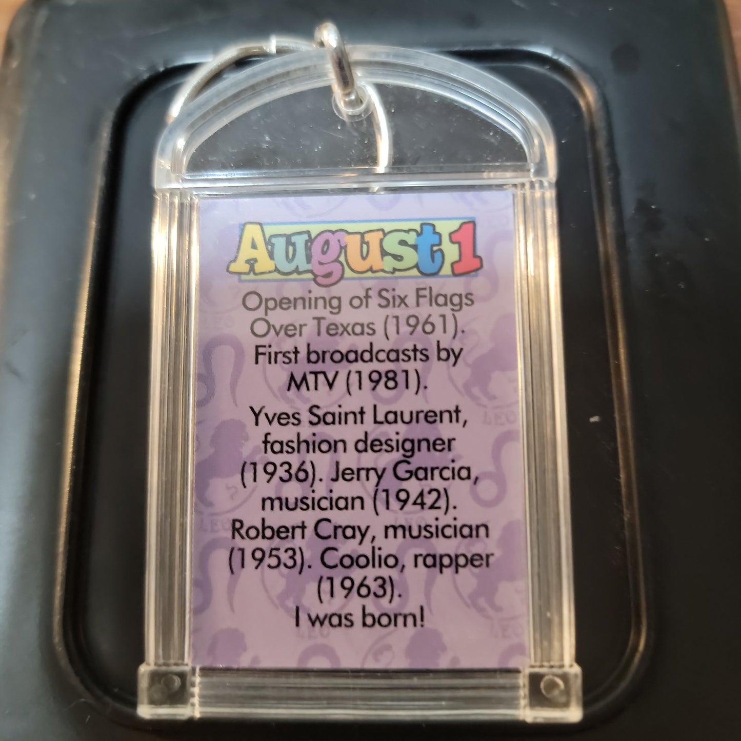 Vintage Birthday Meaning Key Chain July and August