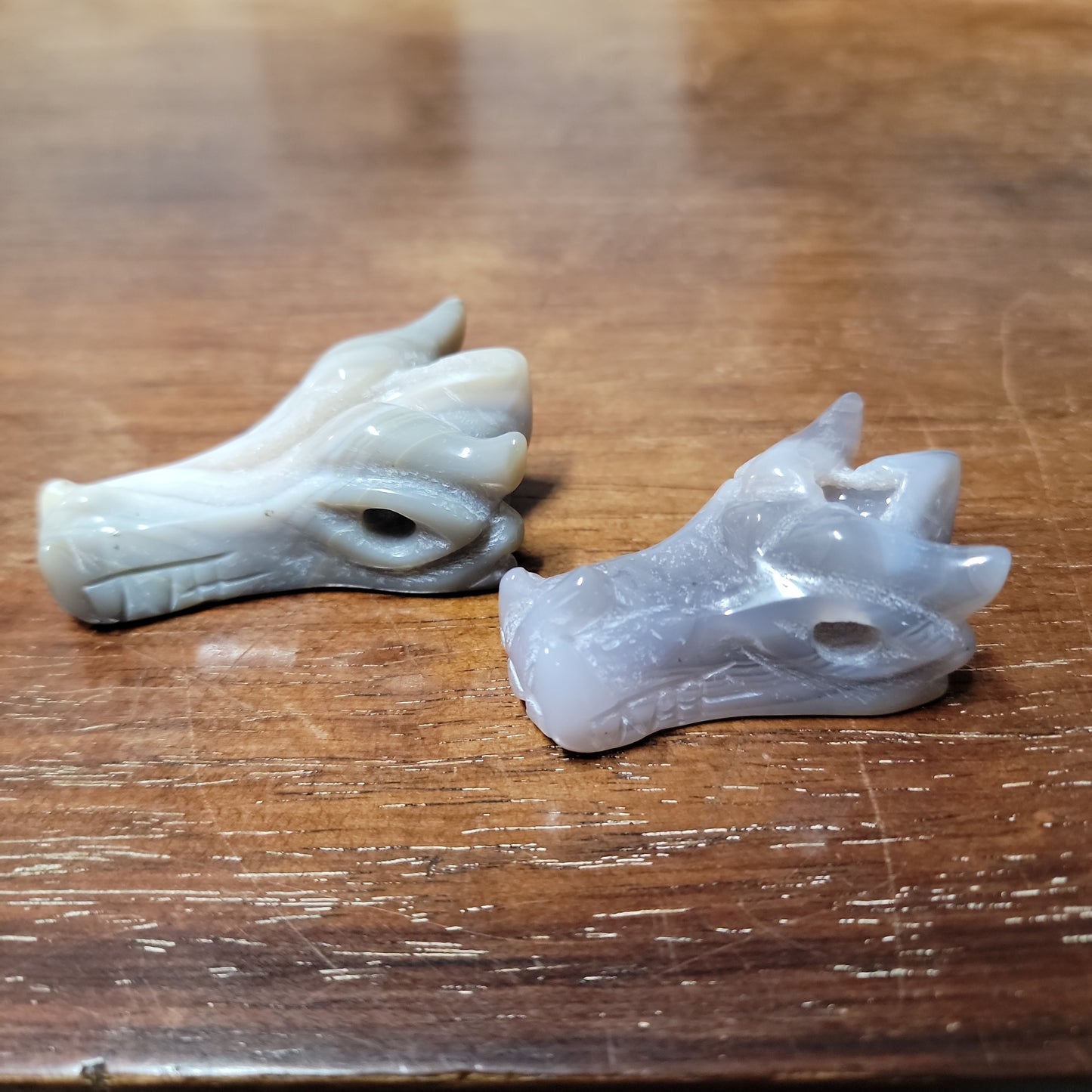 Carved Gemstones Dragon Heads, Medium - Various