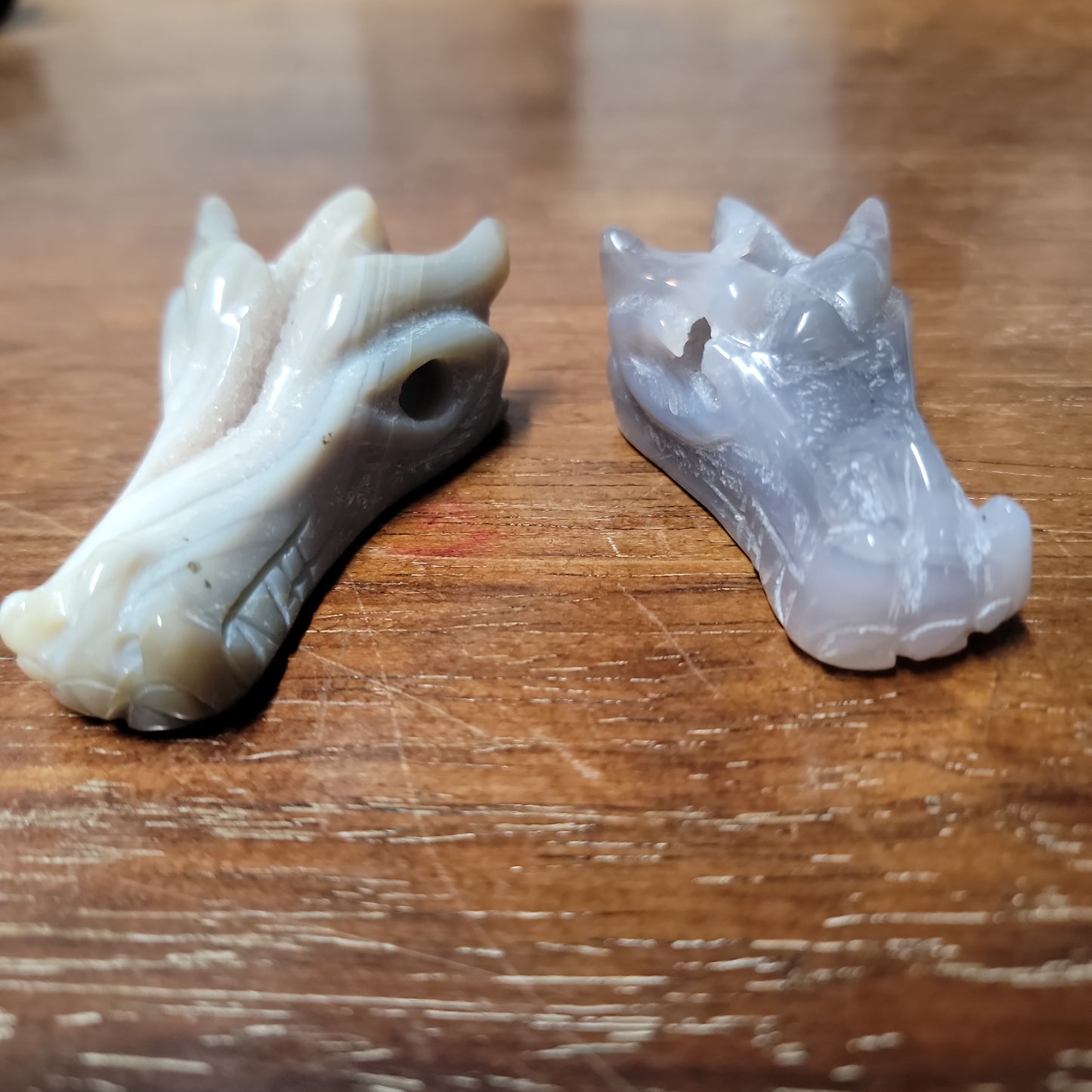Carved Gemstones Dragon Heads, Medium - Various