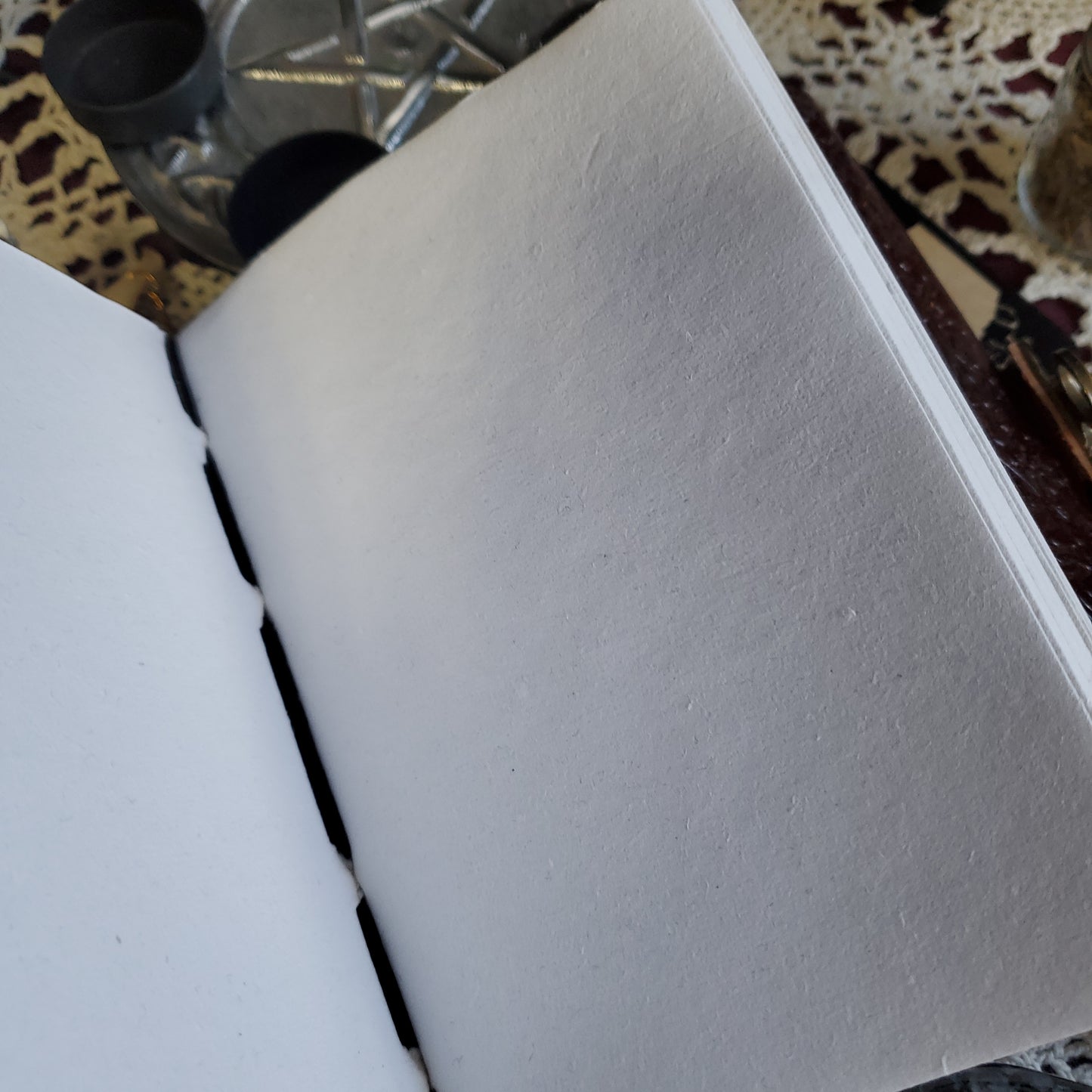 Pentagram leather blank book w/ lachet 5 x 7 (Style B)