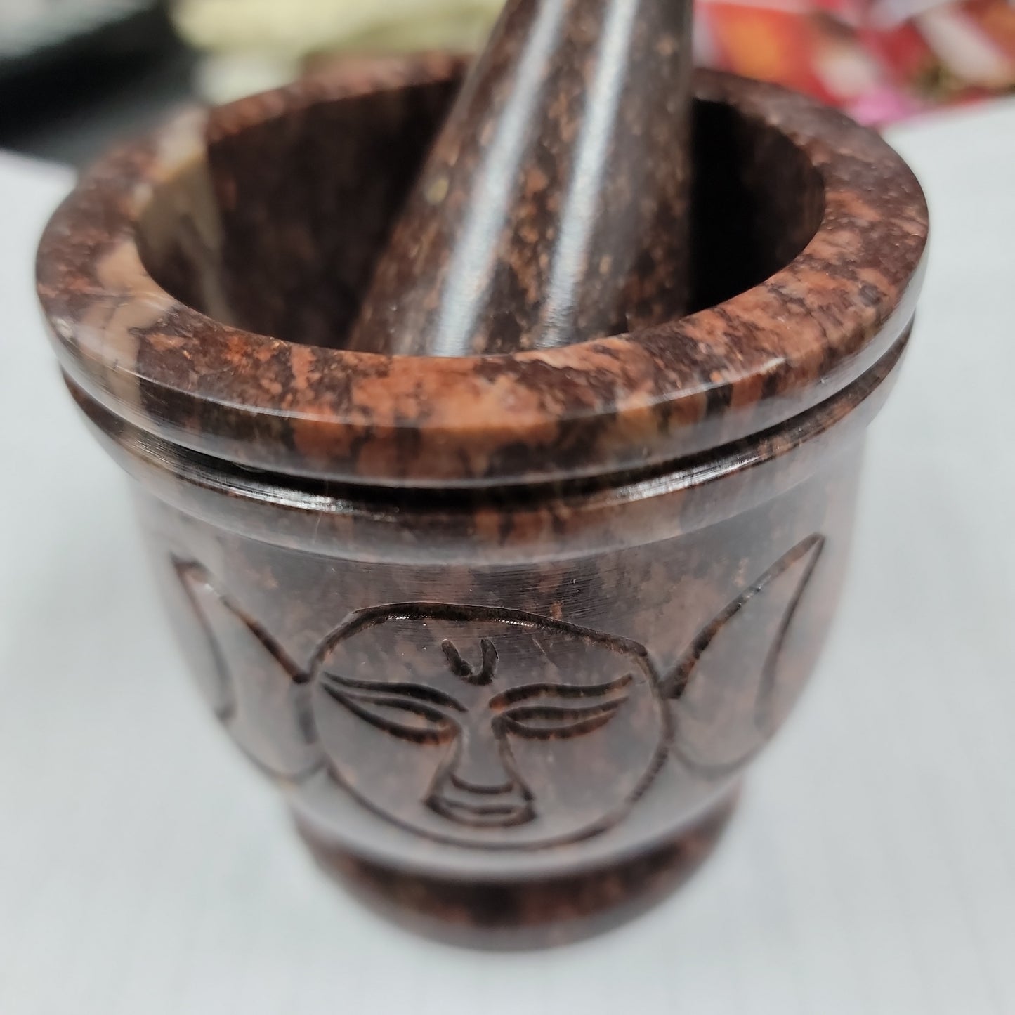 Triple Moon Soapstone Mortal & Pestle Set