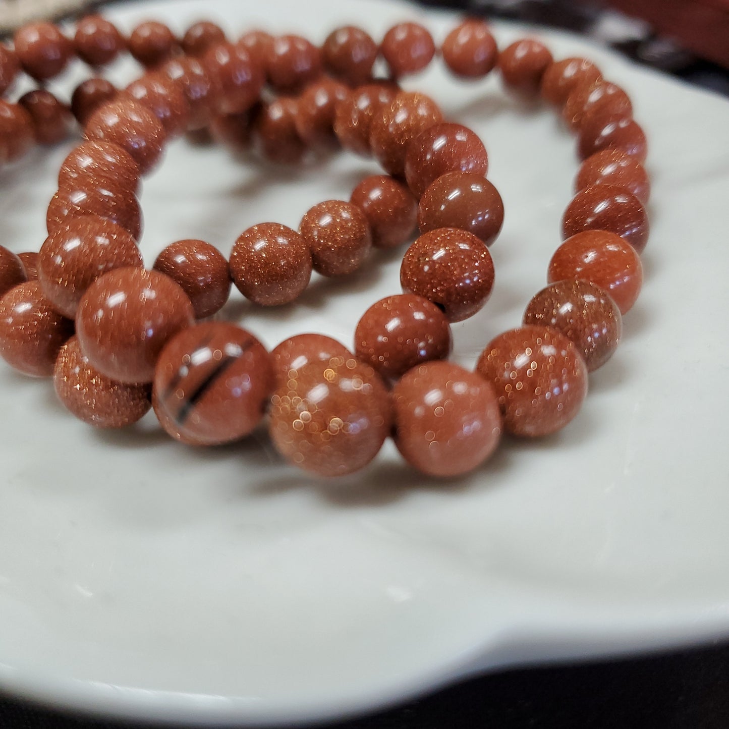 Goldstone, Red - Bed Bracelet 8mm