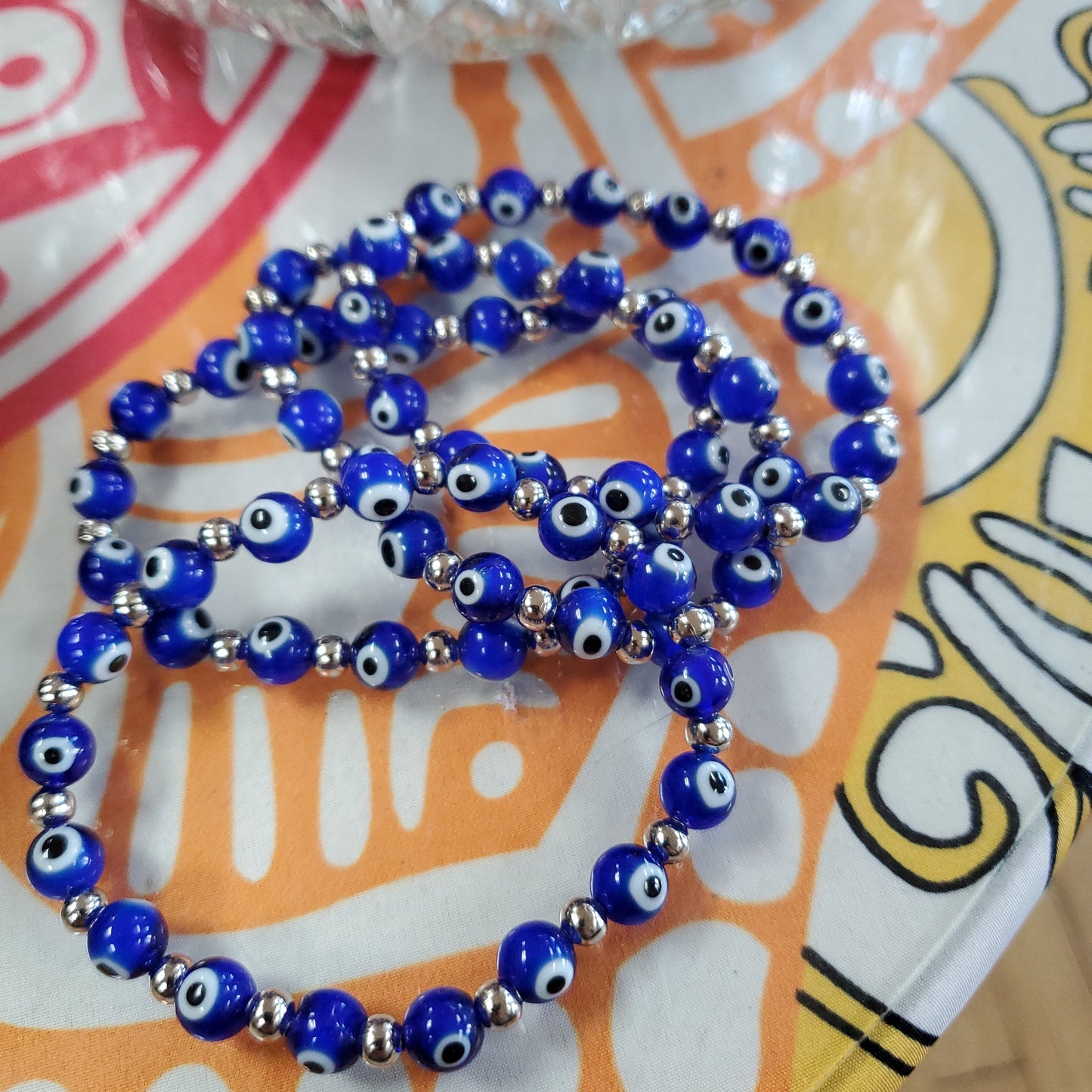 Evil Eye Lampwork Bracelet - 6mm