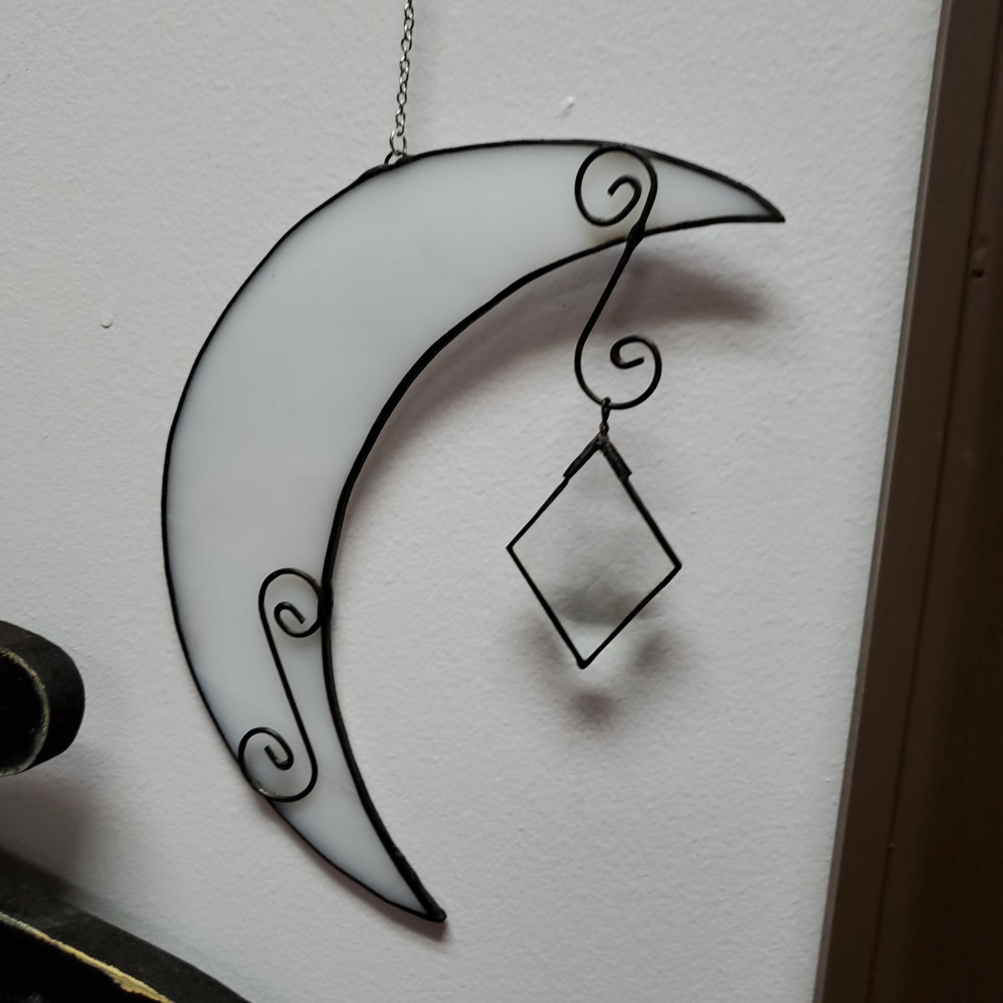 Stainedglass Moon with Star Dangle