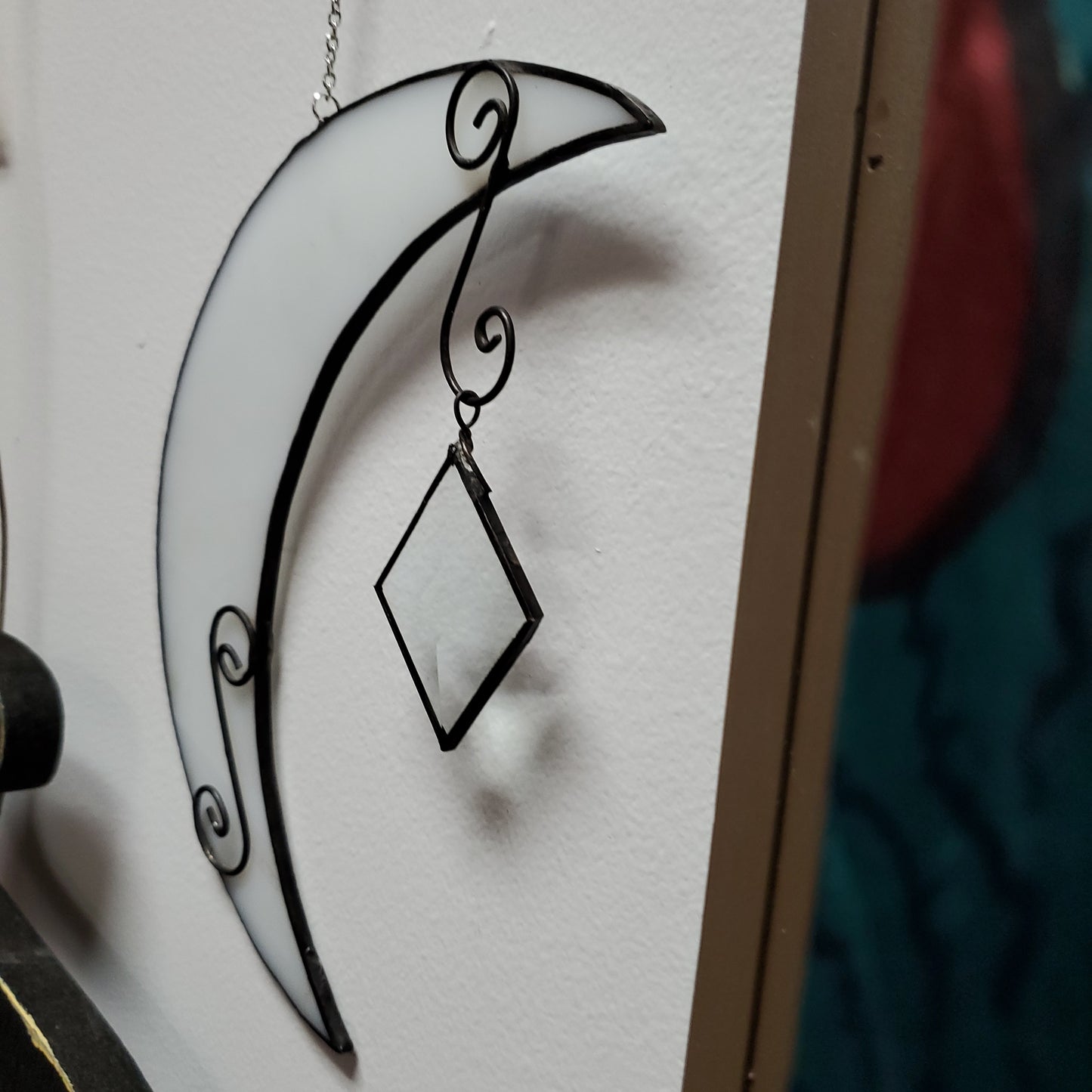 Stainedglass Moon with Star Dangle