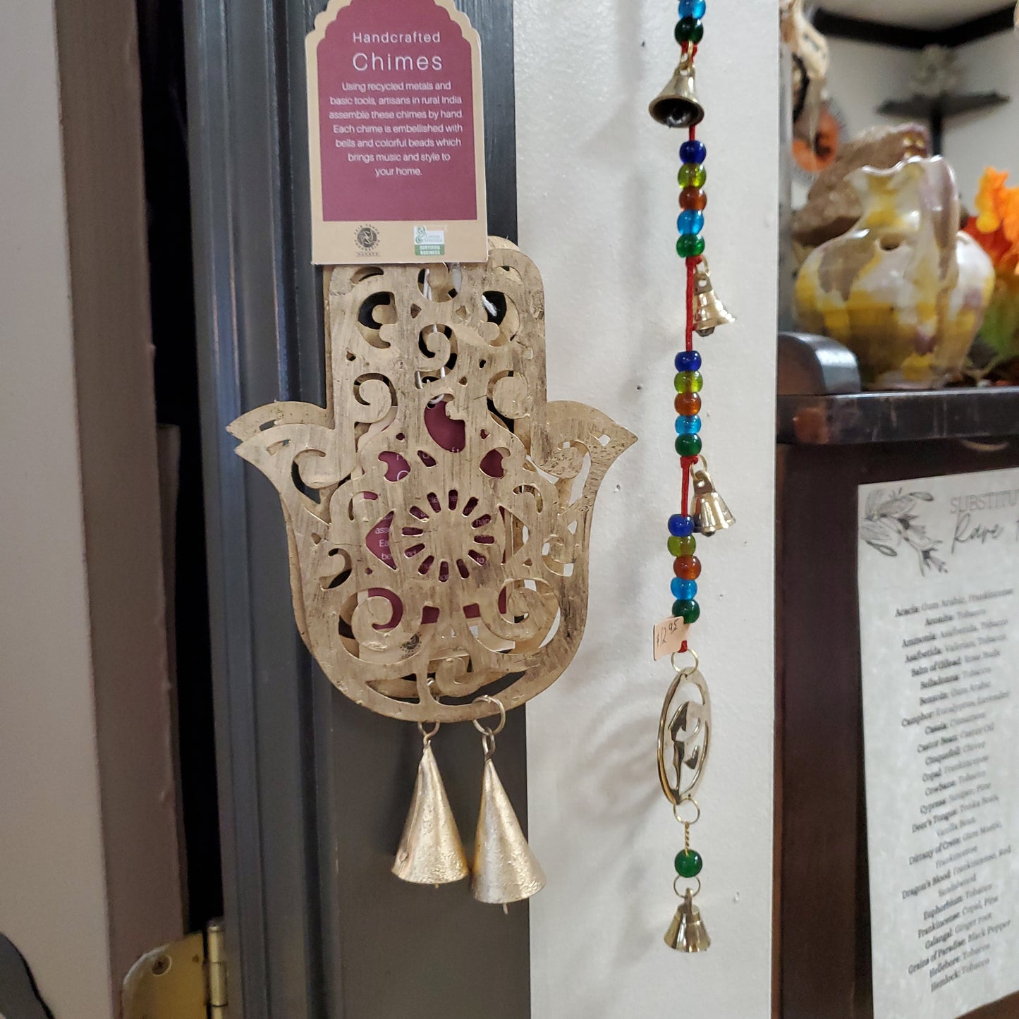 Small Hamsa Ribbon Wind Chime