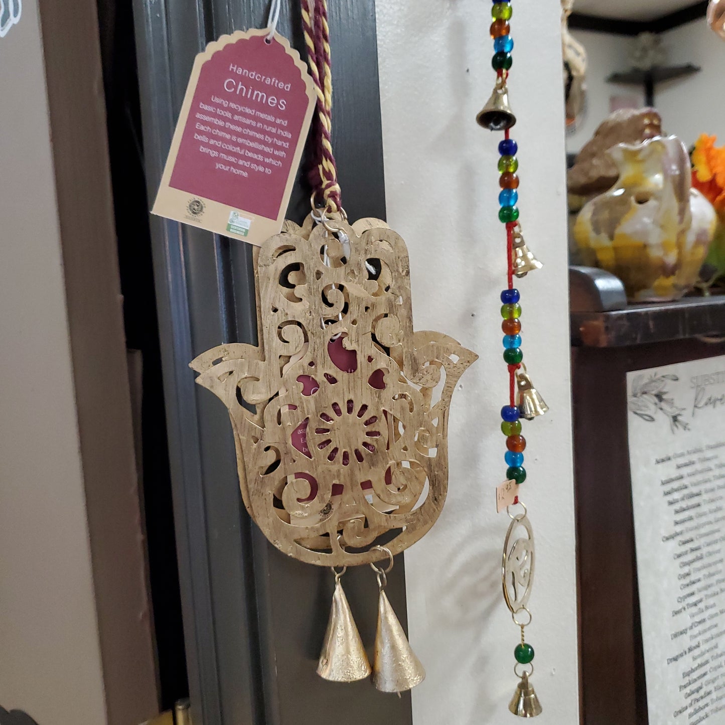 Small Hamsa Ribbon Wind Chime