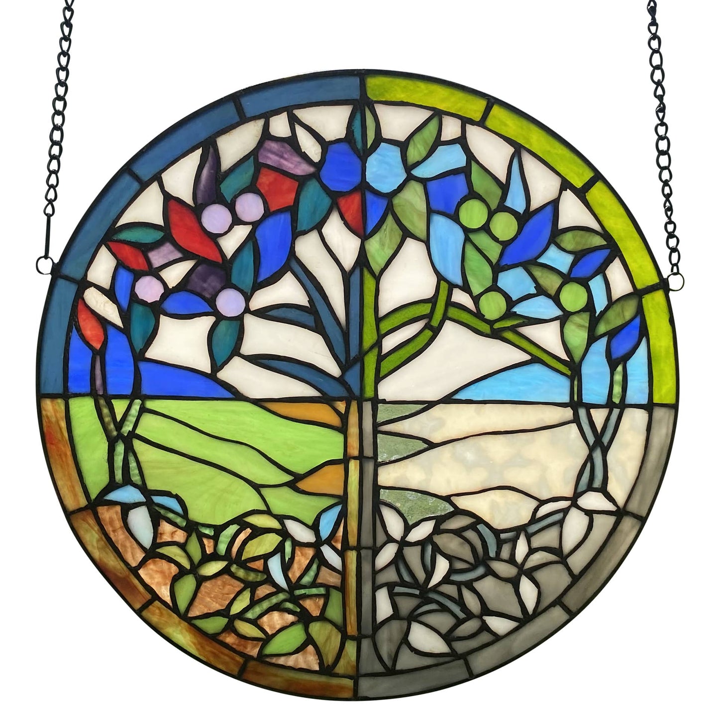 Multicolor Tree Of Life - Seasons Stainedglass Window Panel
