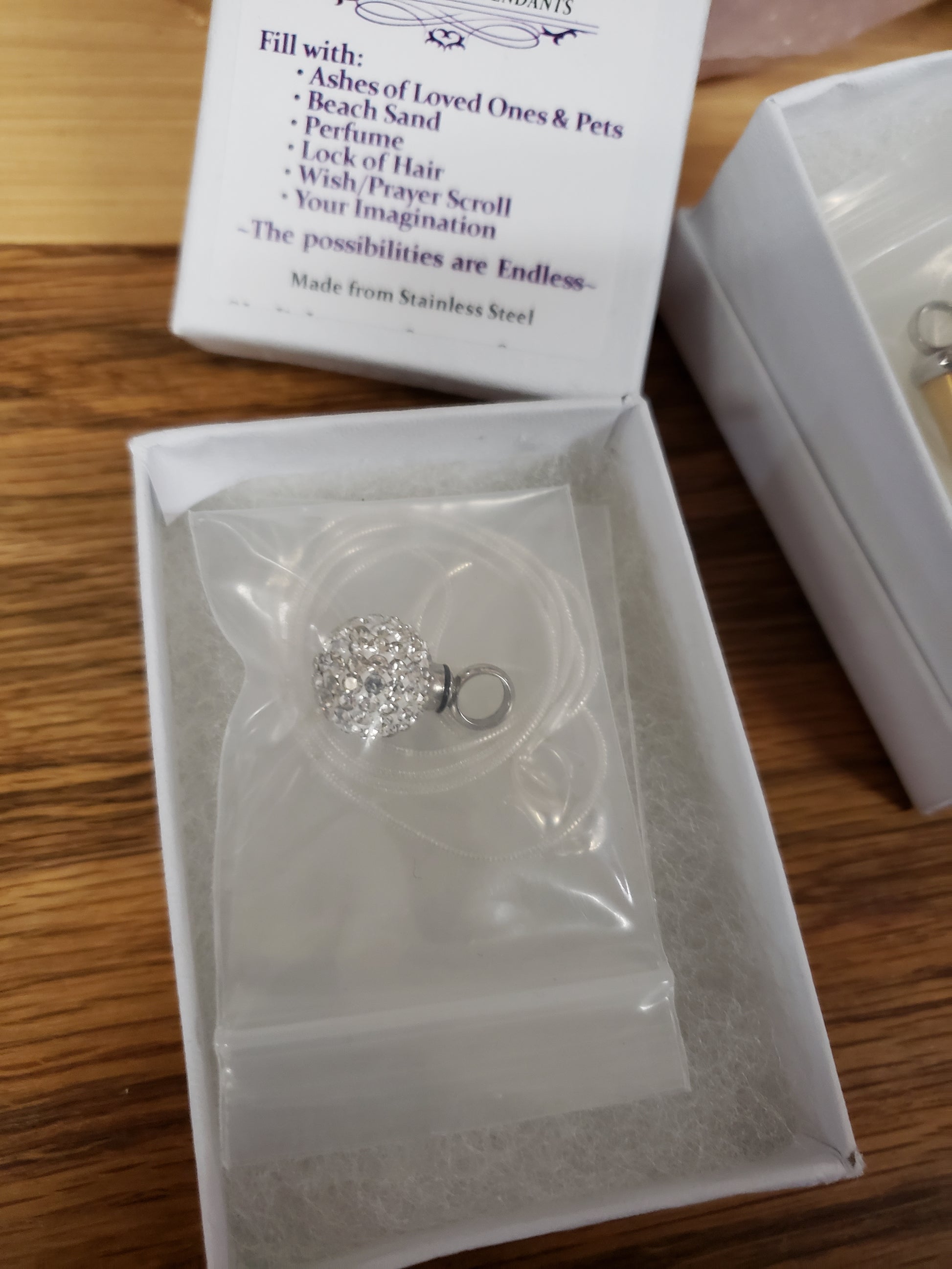RHINESTONE BALL KEEPSAKE LOVE VIAL - Tree Of Life Shoppe