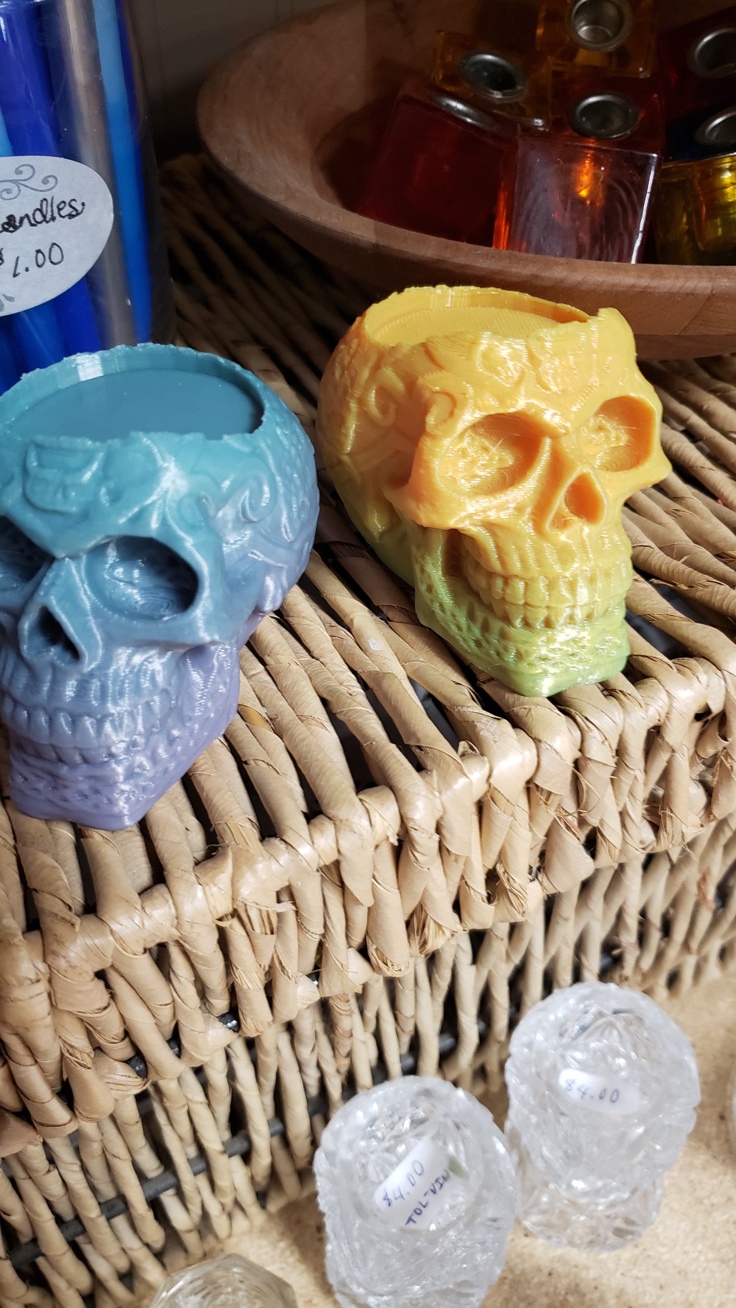 Sugar Skull - Tea light and pillar candle holder - Tree Of Life Shoppe