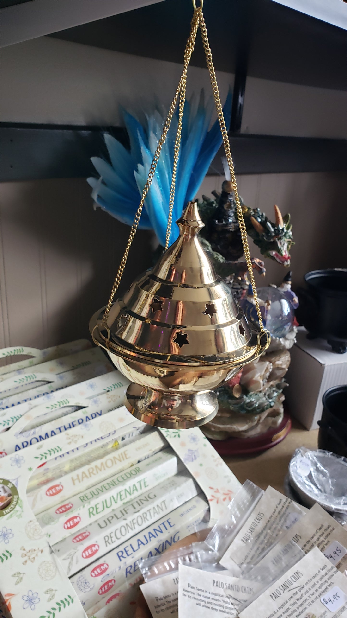 Brass Hanging Incense Burner - Large - Tree Of Life Shoppe
