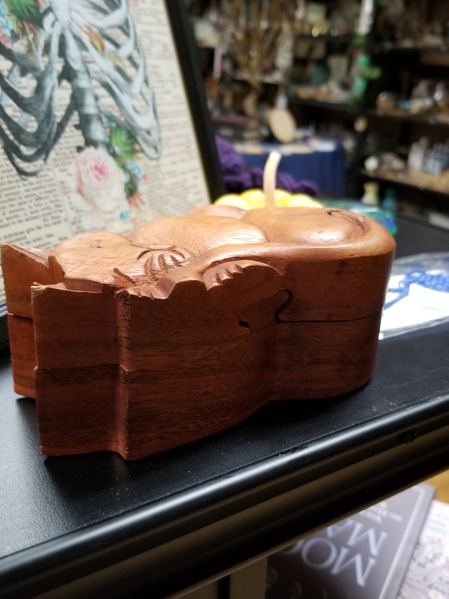 Sleeping Cat Wooden Puzzle Box - Tree Of Life Shoppe