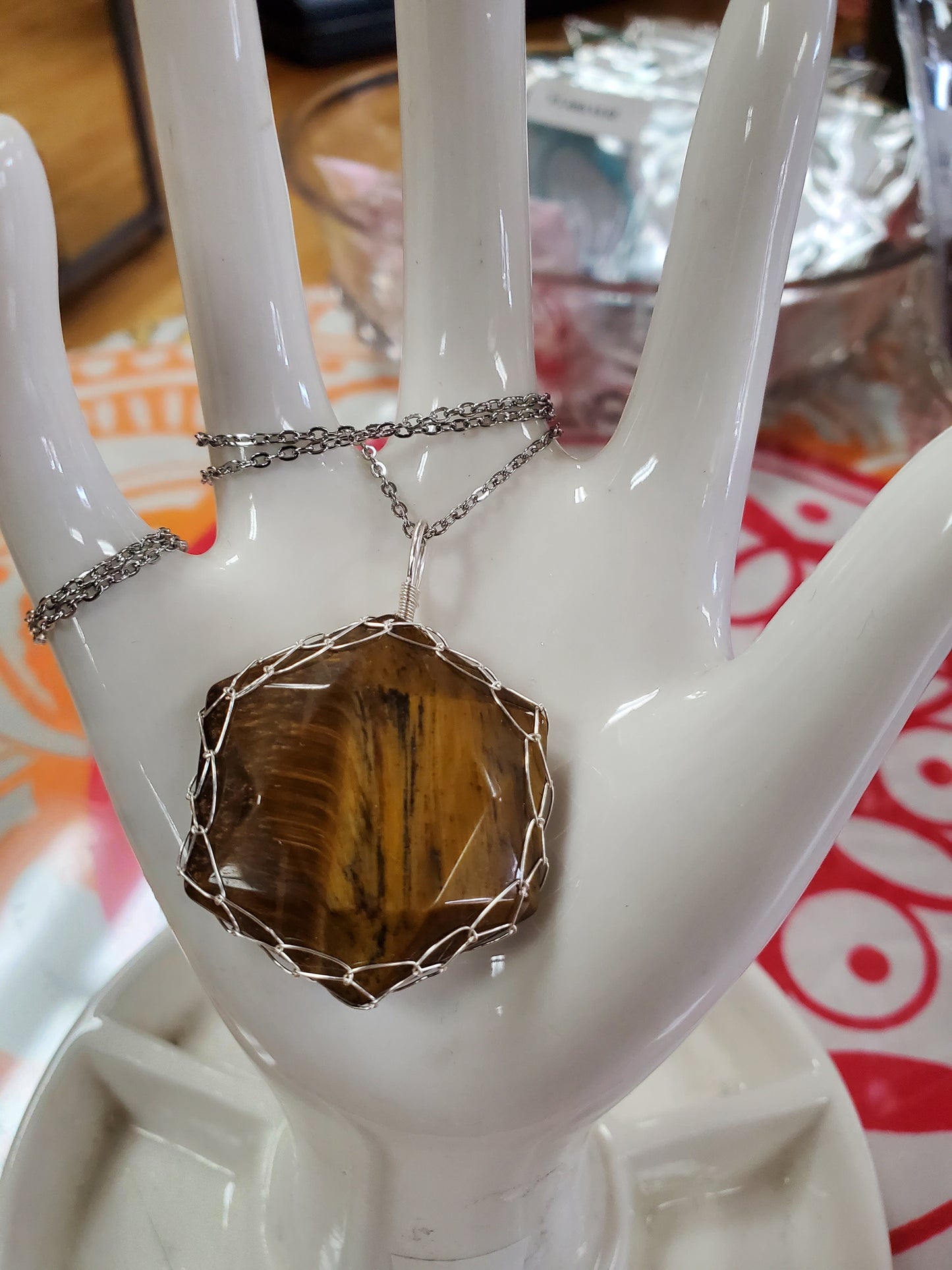 Hexagon Hand Wrapped Crystal Pendants - Varios