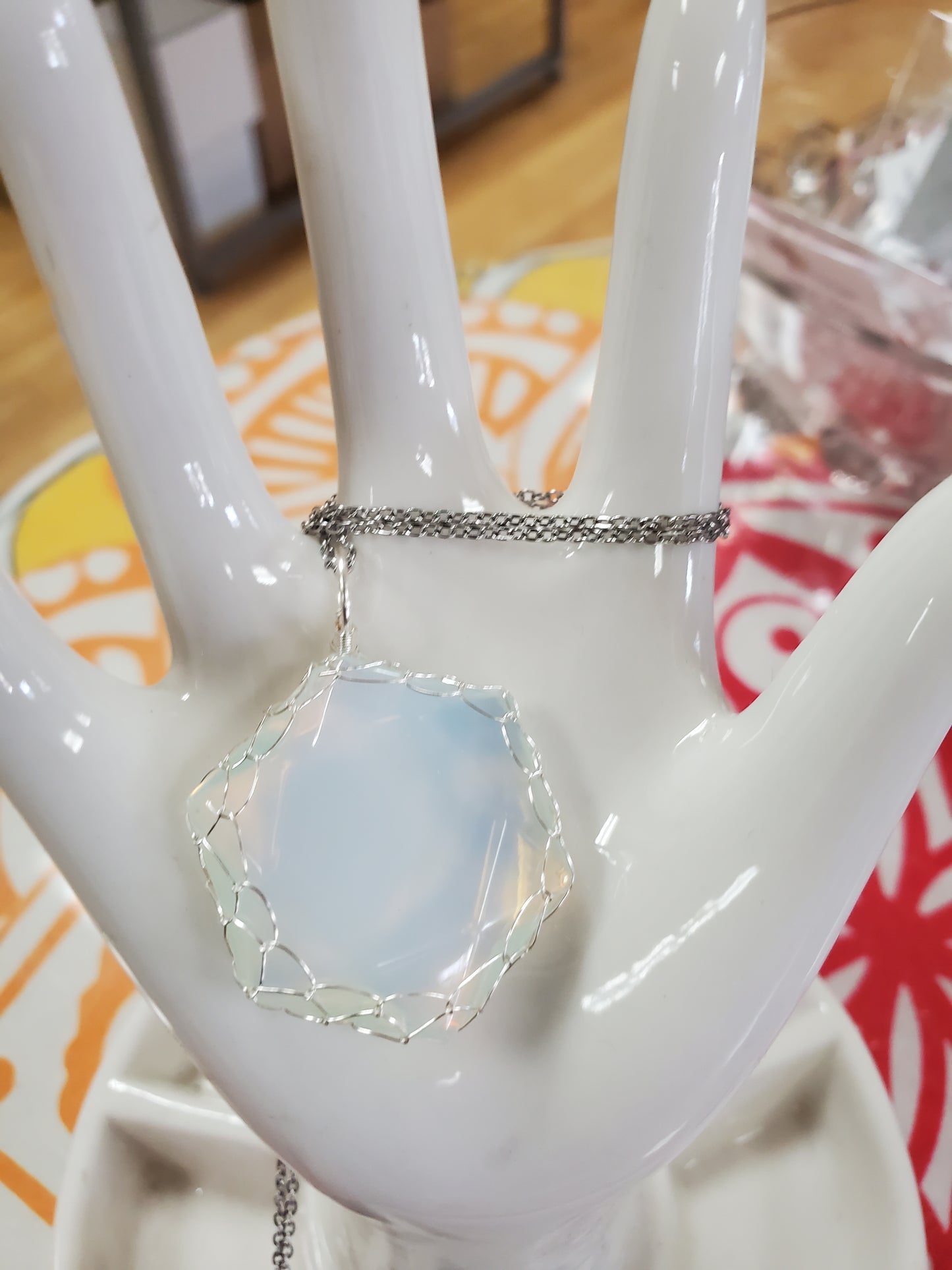 Hexagon Hand Wrapped Crystal Pendants - Varios