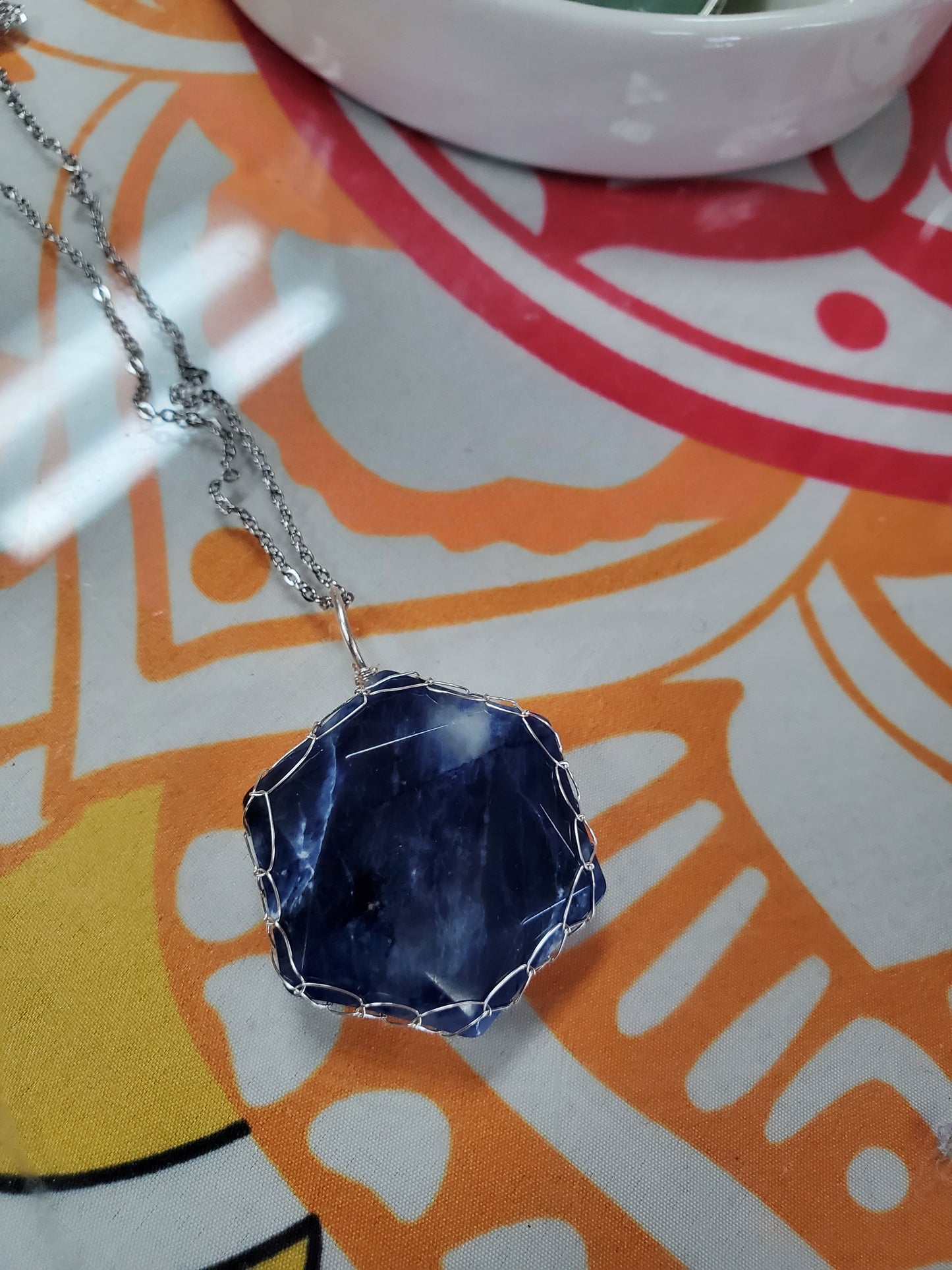 Hexagon Hand Wrapped Crystal Pendants - Varios