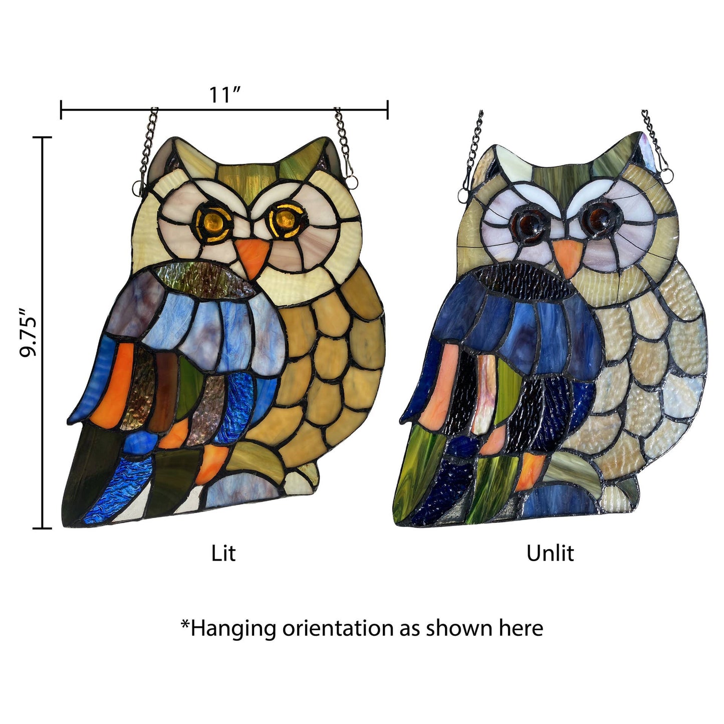Mia the Owl Multicolor Stainglass Window