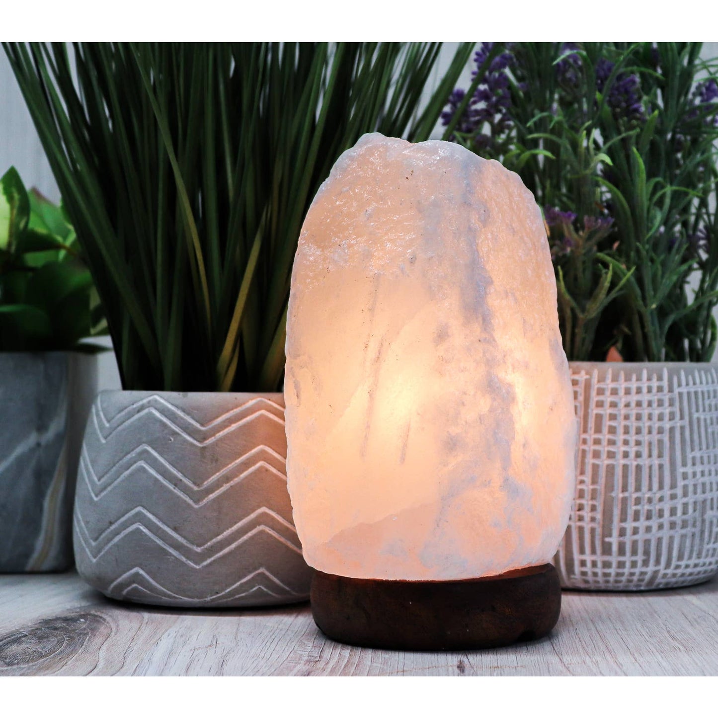 Natural White Himalayan Salt Lamp - 6-8 Lbs