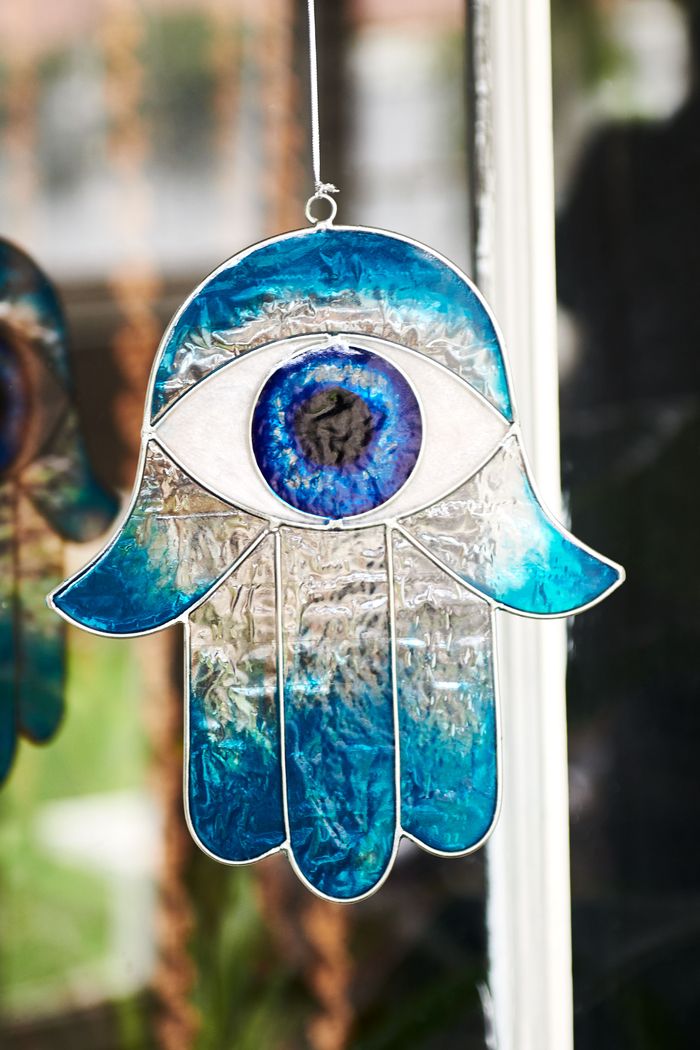 Hamsa with Evil Eye Stainglass Suncatcher - Tree Of Life Shoppe