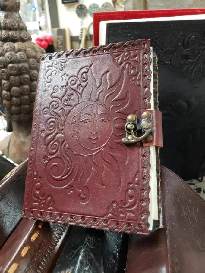 Sun and Moon Leather Journal - Tree Of Life Shoppe