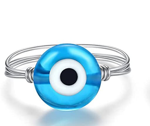 Evil Eye Wire Wrap Rings - Various