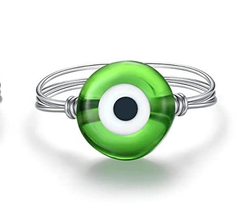Evil Eye Wire Wrap Rings - Various