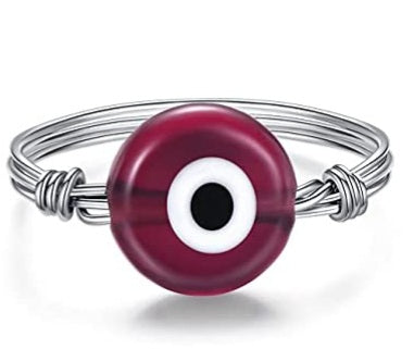 Evil Eye Wire Wrap Rings - Various