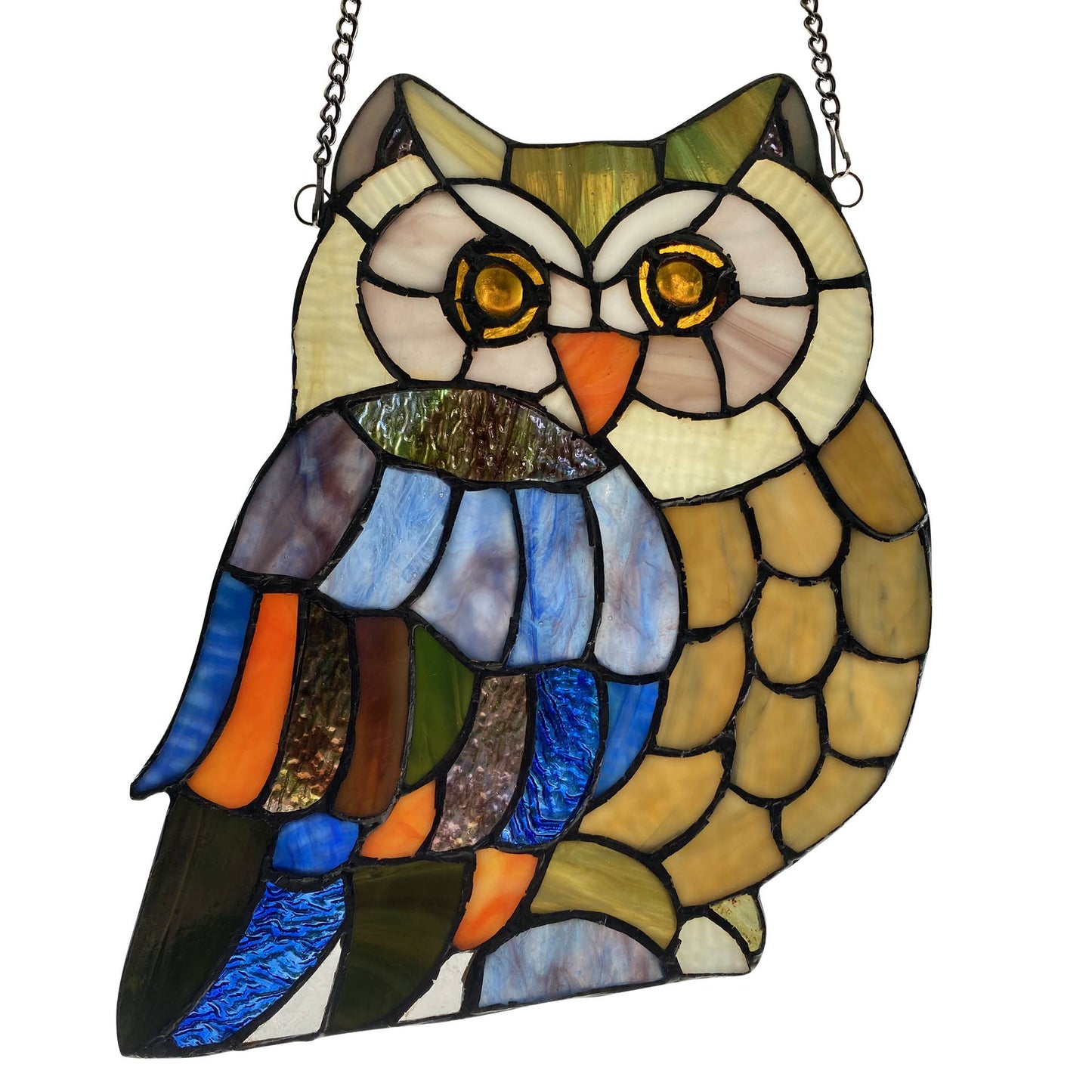 Mia the Owl Multicolor Stainglass Window