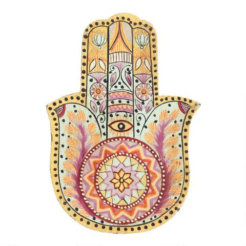 Hand Painted Hamsa Wall Decor / Plaque - Tree Of Life Shoppe