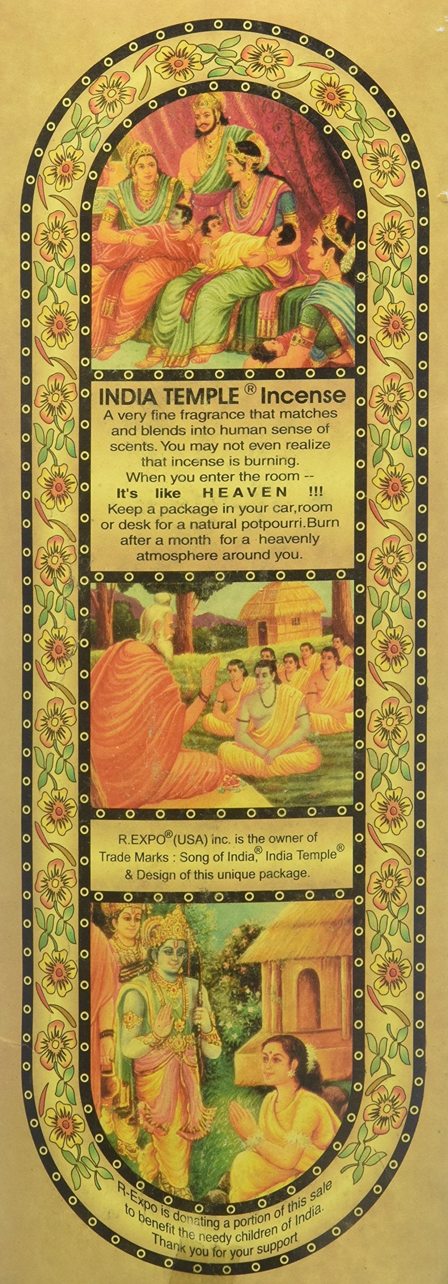 Song of India Temple Incense 60g (50 sticks)