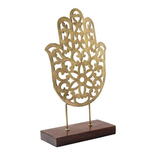 Antique Brass Cutout Hamsa Hand Decor - Tree Of Life Shoppe