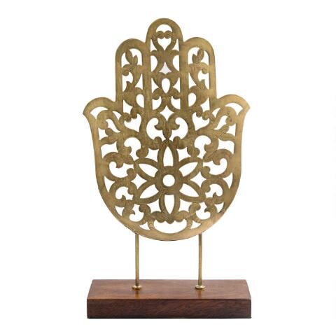 Antique Brass Cutout Hamsa Hand Decor - Tree Of Life Shoppe