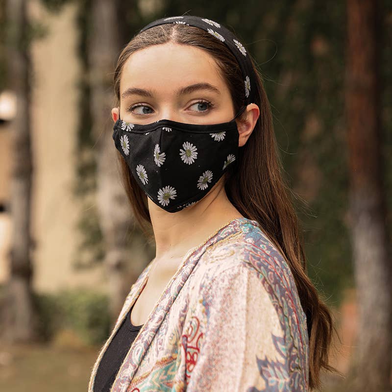 Floral Bandana Print Headband and Face Mask Set - Tree Of Life Shoppe
