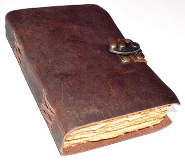 Soft Brown Leather Journal with Latch - Aged Parchment Pages