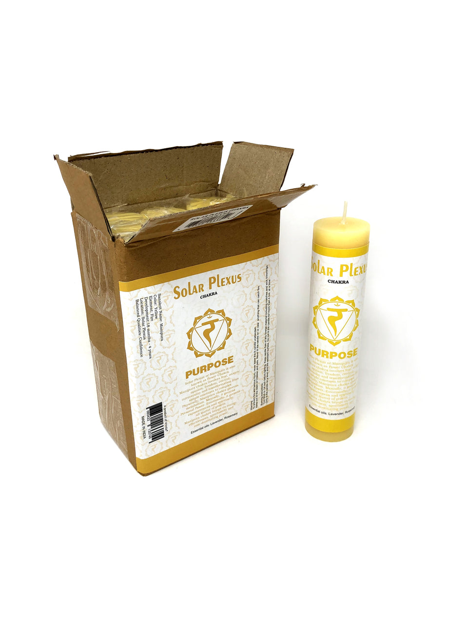 Chakra Scented Pillar Candles- Solar Plexus 7" - Tree Of Life Shoppe