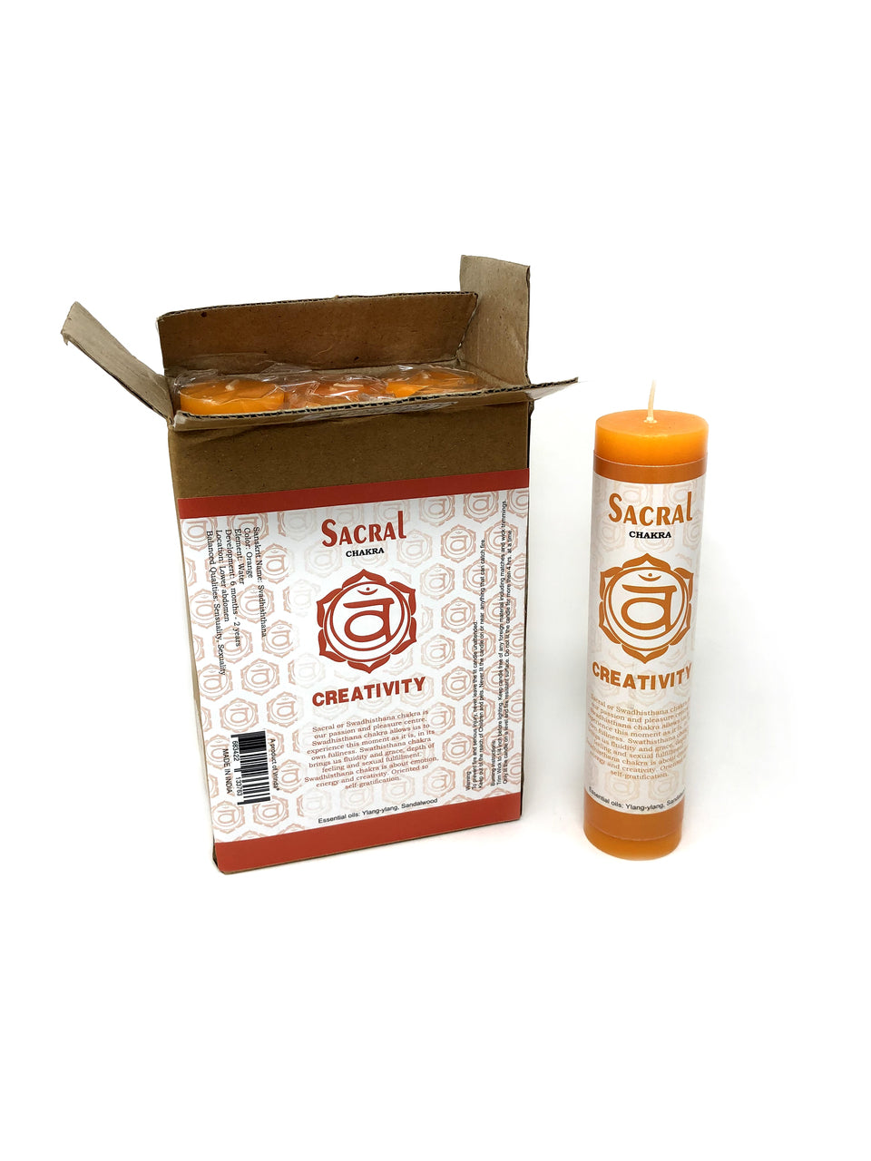 Chakra Scented Pillar Candles- Sacral 7" - Tree Of Life Shoppe