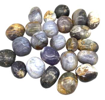 Chalcedony Purple, White - Tumbled