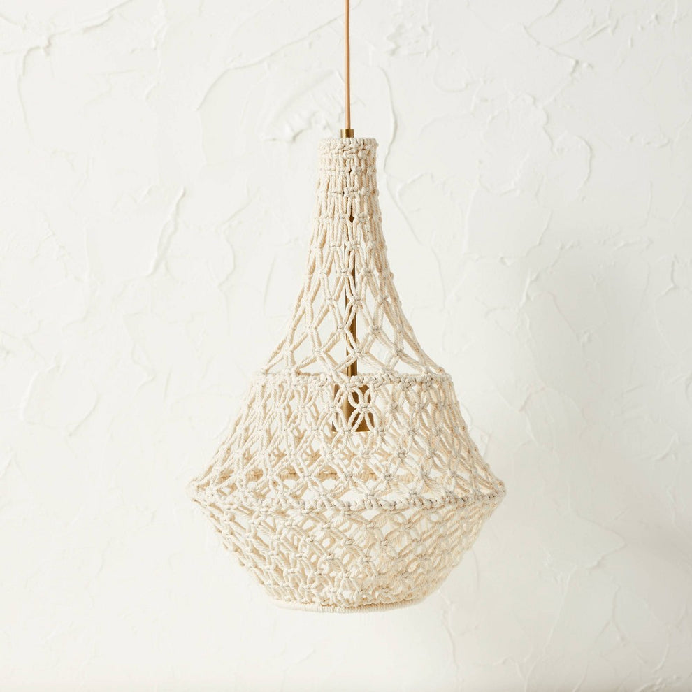 Large Macorame Pendant White - Opalhouse designed with Jungalow