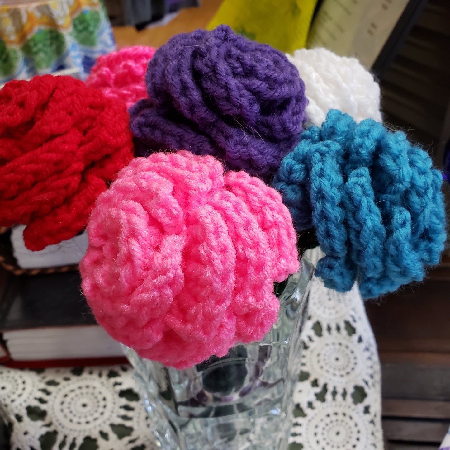 Hand Crafted Crochet Roses and Pen Roses - Made Locally - Tree Of Life Shoppe