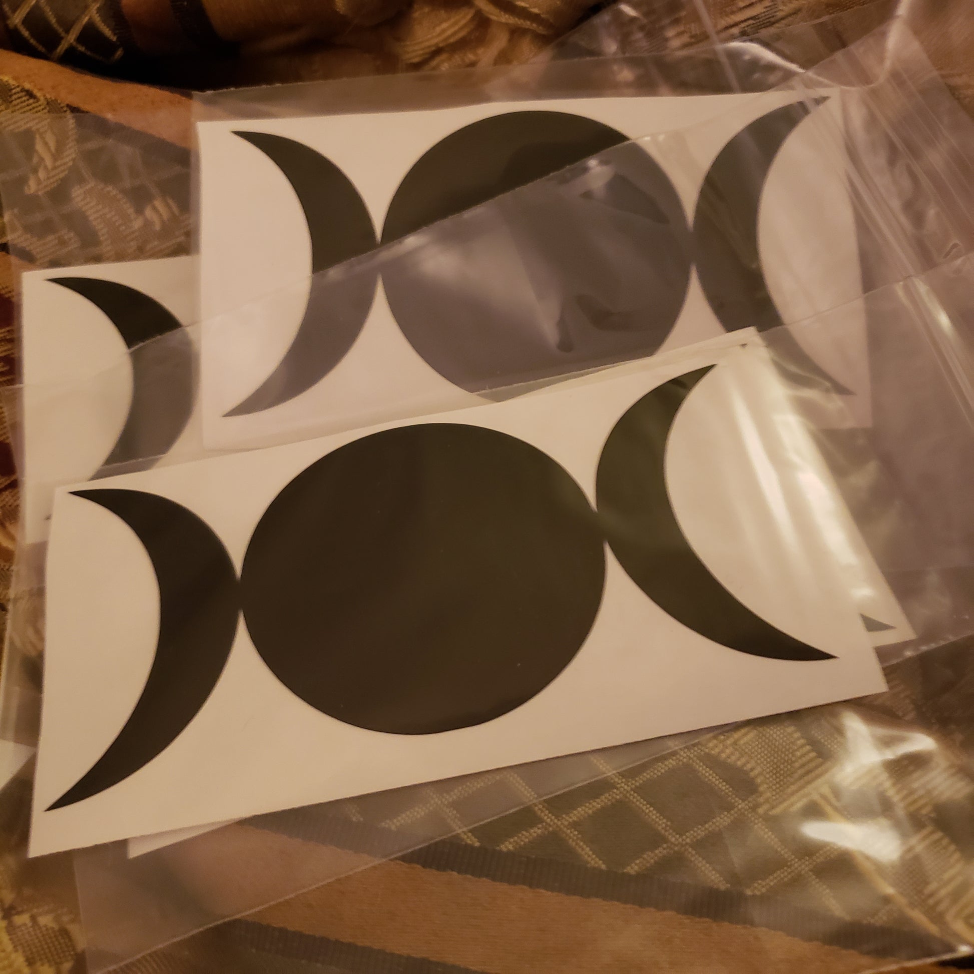 Triple Moon Black Sticker / Decal 4 inch - Tree Of Life Shoppe