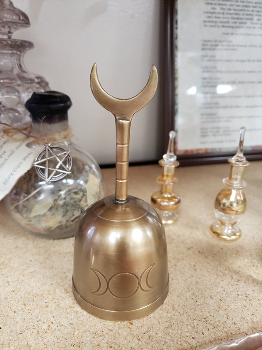 Triple Moon Altar Bell
5 inches - Tree Of Life Shoppe