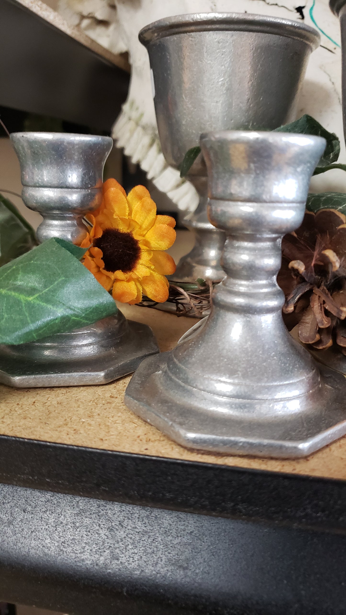 Pewter Candle Holders (set of 2) - Tree Of Life Shoppe