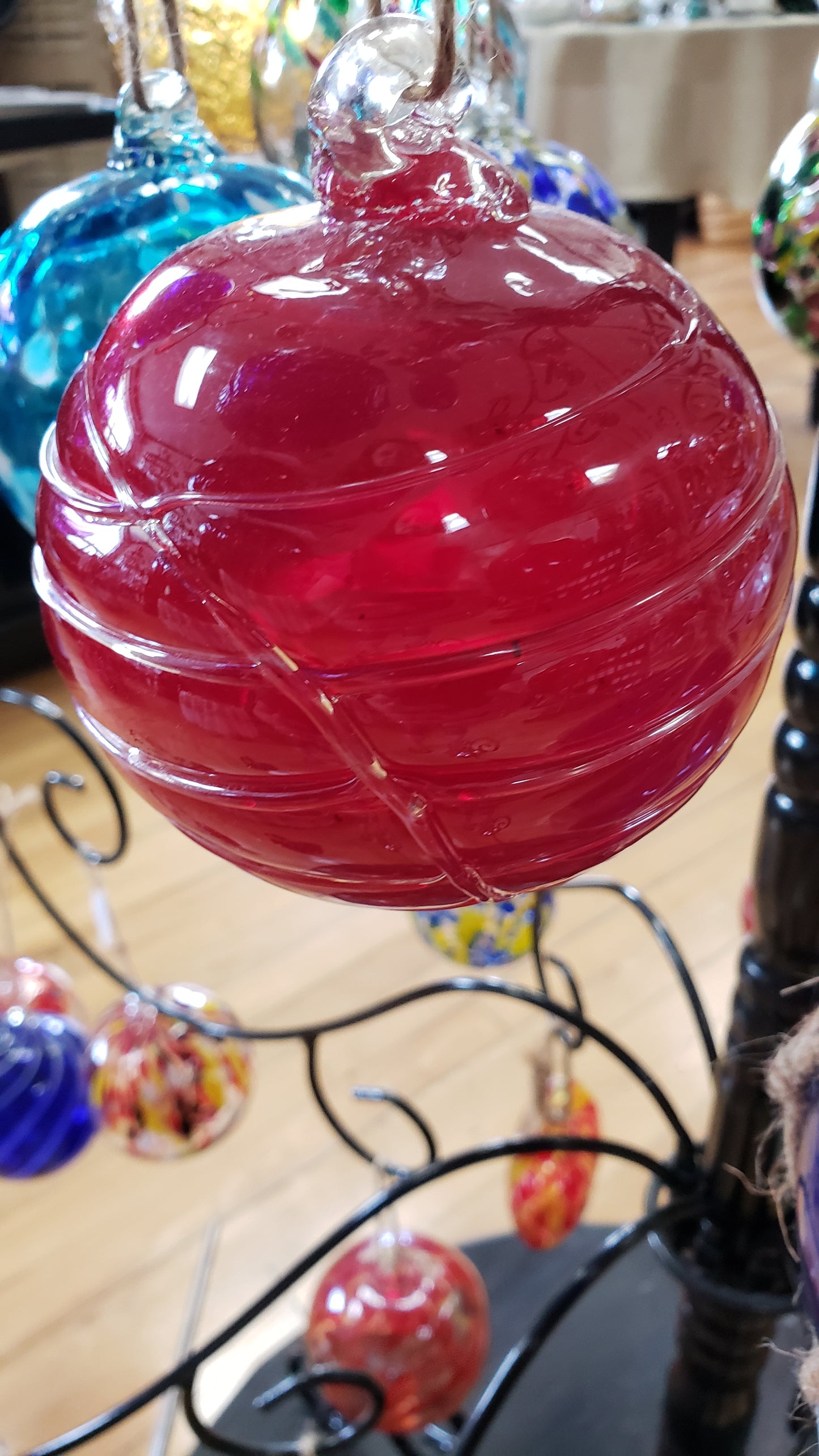 The Red Spider Web Witch Globe 4 inches - Tree Of Life Shoppe