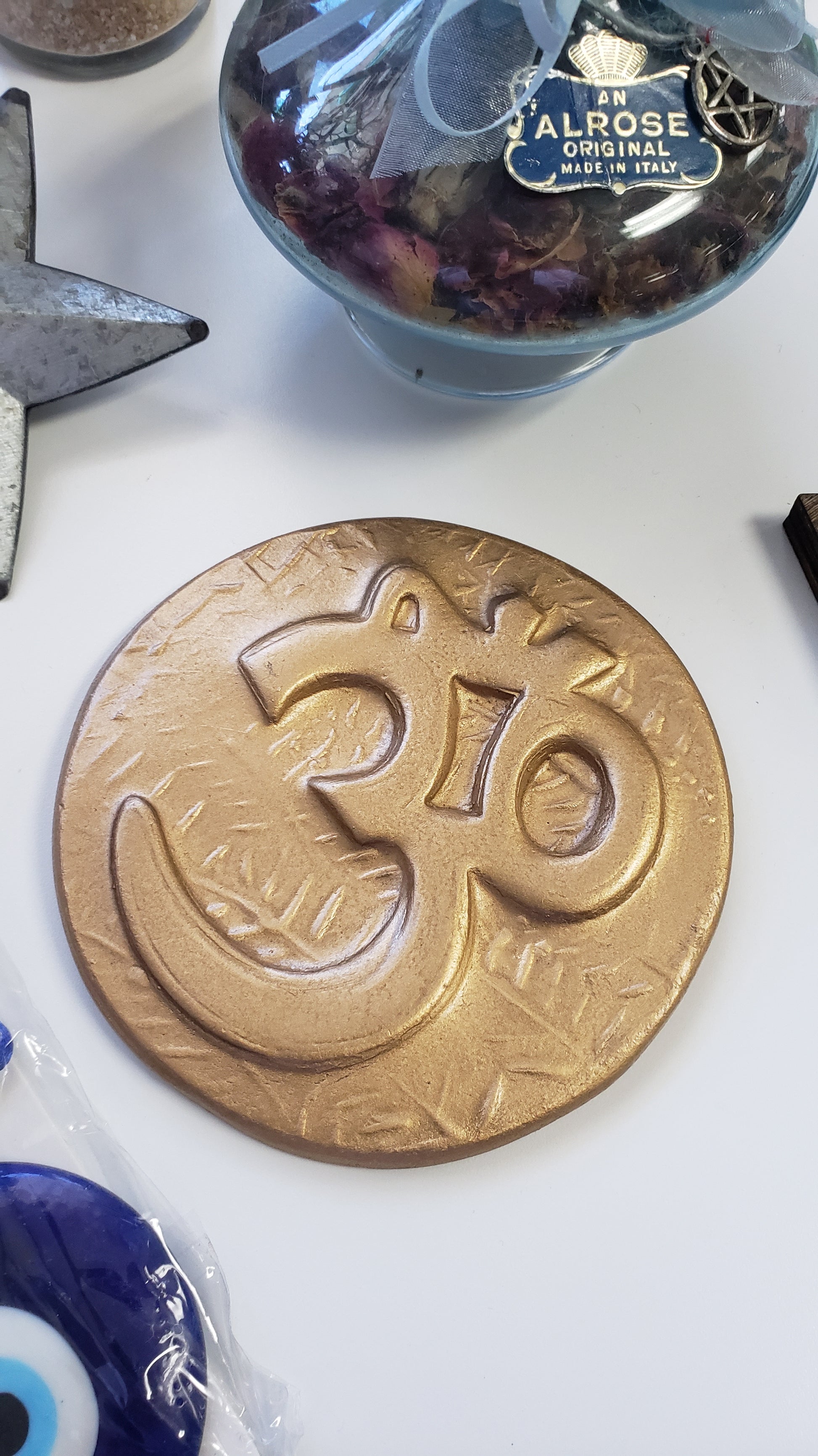 Handmade Pottery Altar OM Tile - Tree Of Life Shoppe
