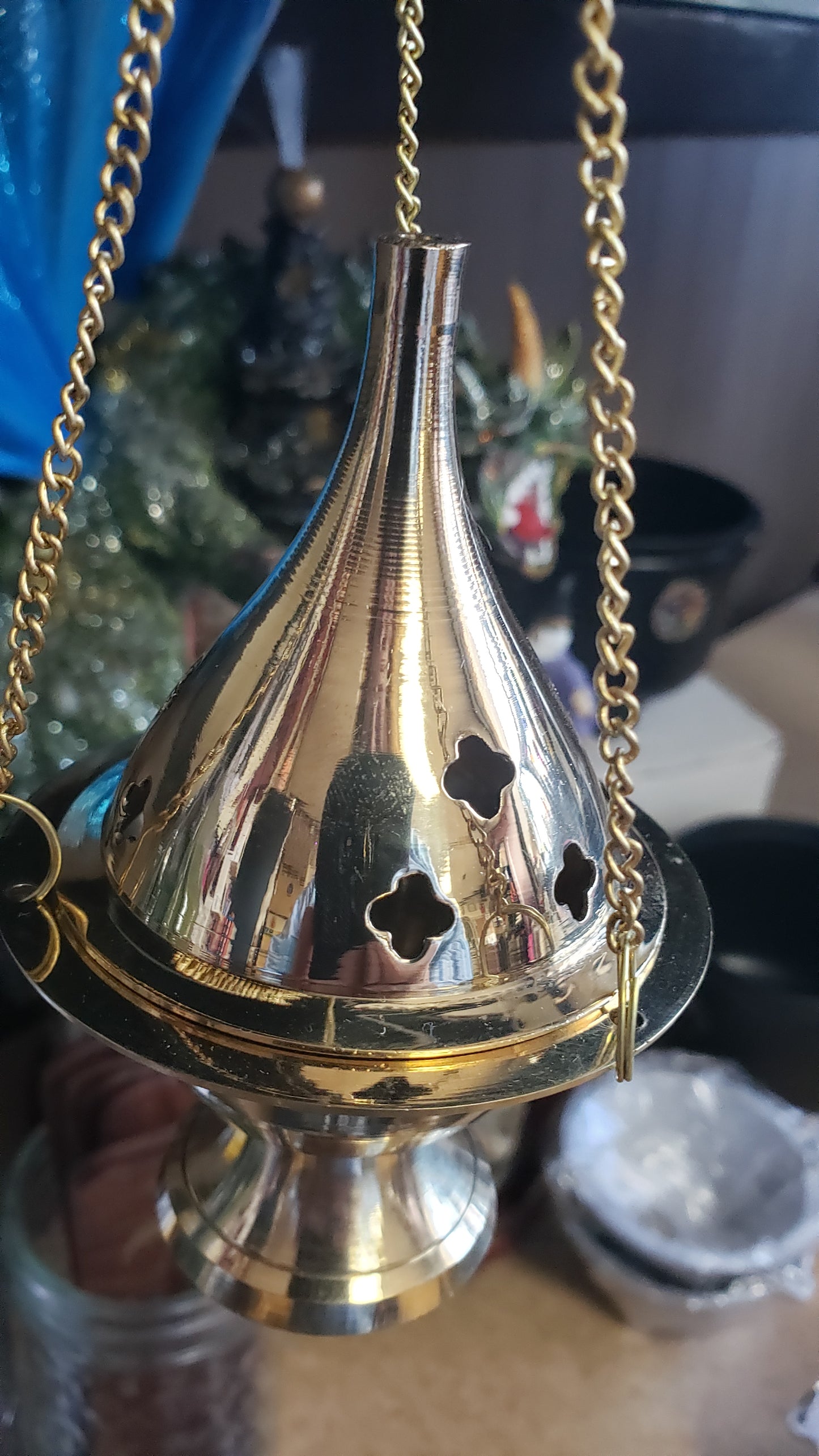 Brass Hanging Incense Burner - Large - Tree Of Life Shoppe