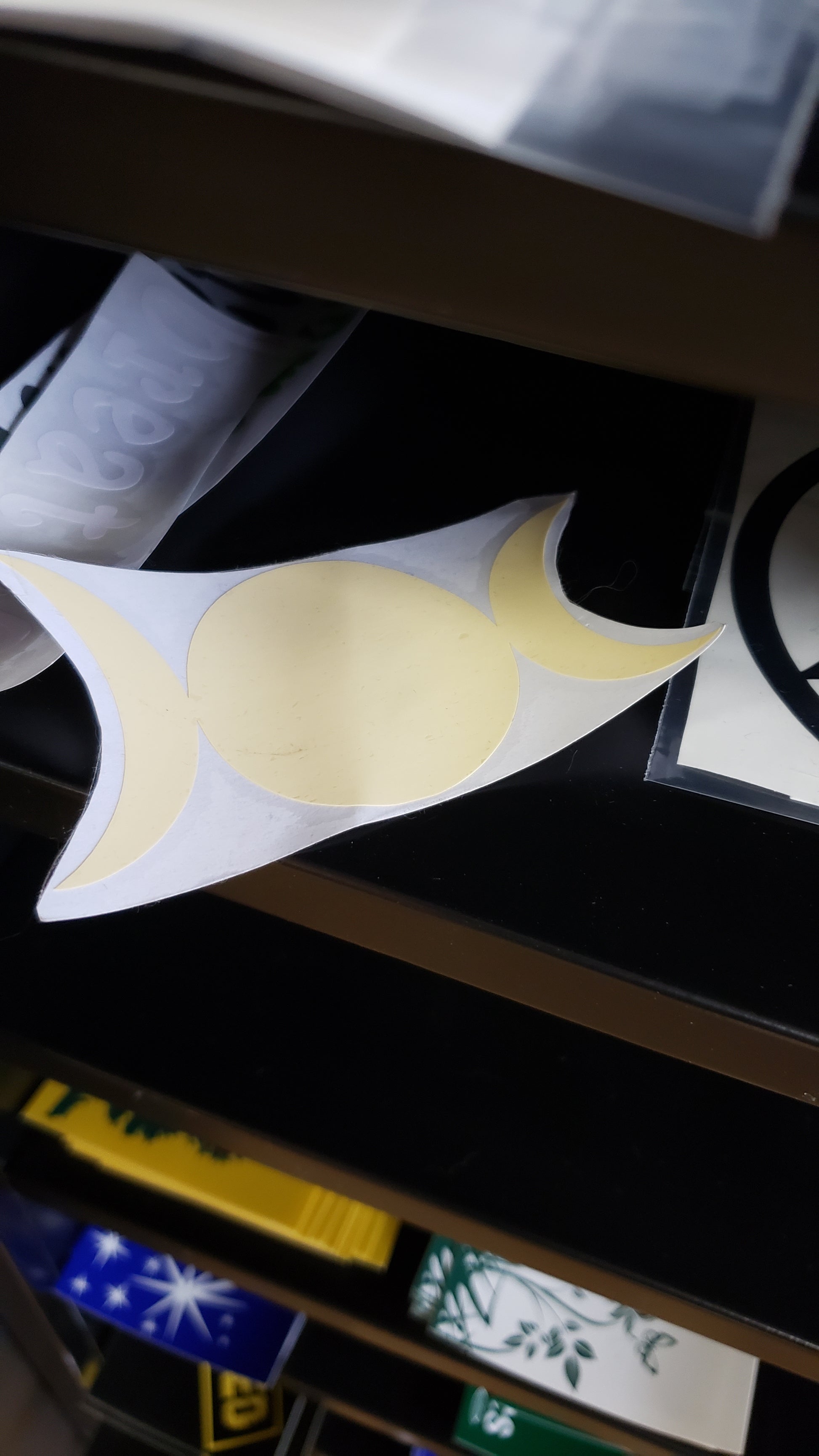 Triple Moon Black Sticker / Decal 4 inch - Tree Of Life Shoppe