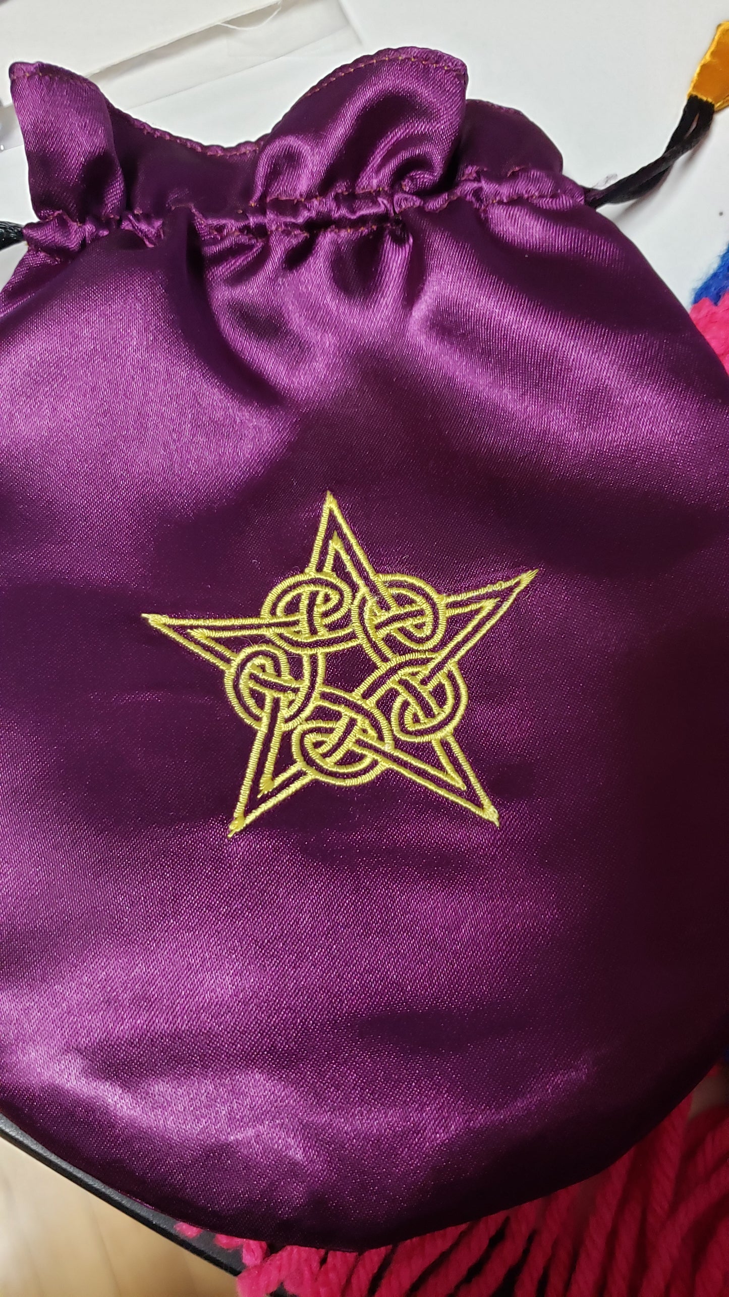 Satin Embroidered Tarot Bag /Oracle Bag - Tree Of Life Shoppe